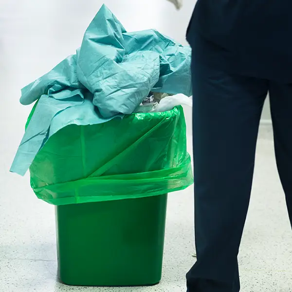 operating room waste bin for recycling